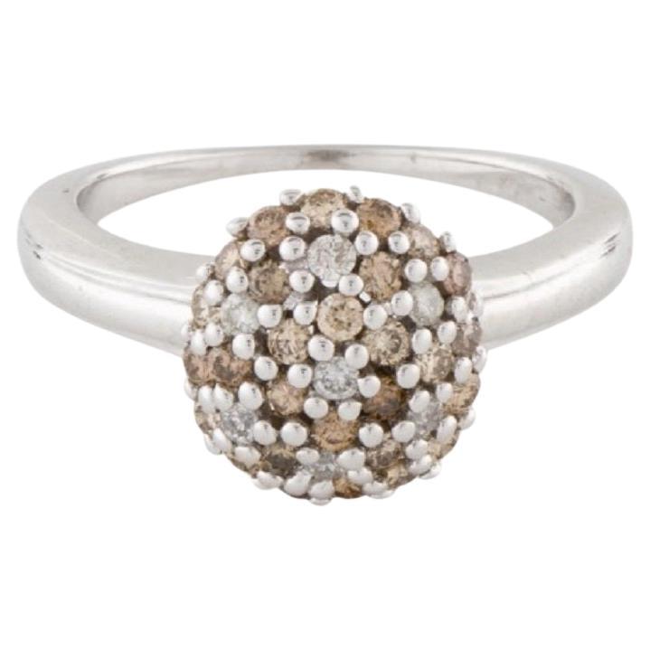 14k Diamond Dazzling Cluster Ball Ring For Sale