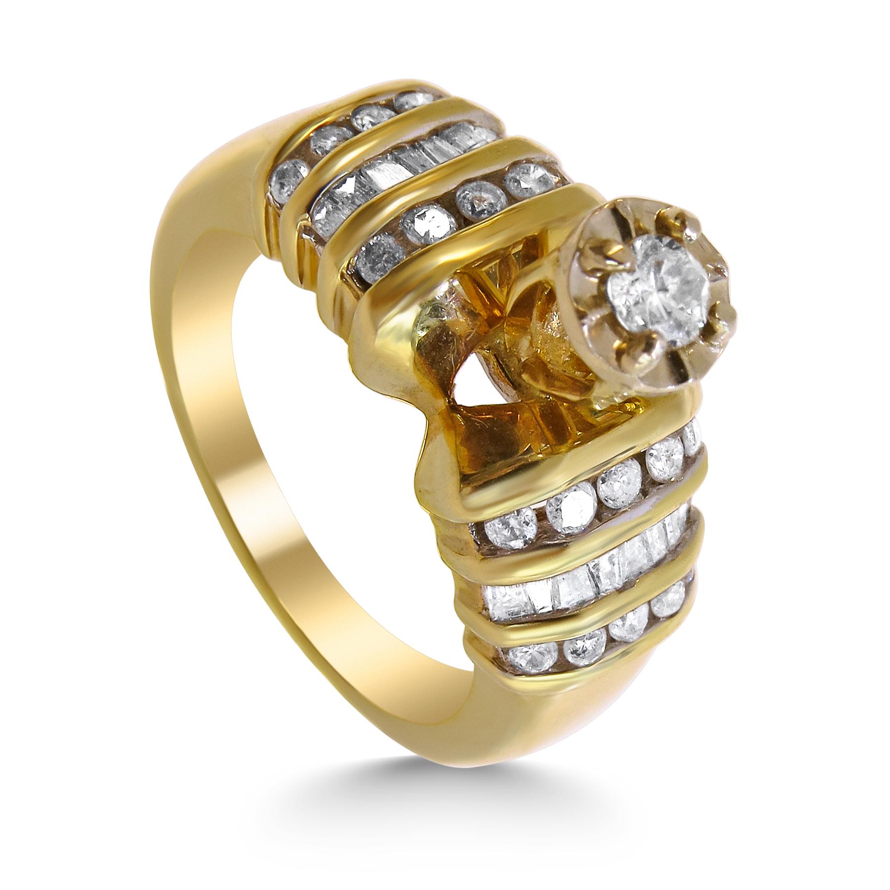 14k Yellow gold
Weight= 8.3
Diamond= 1/2 CT total 
Size=7 
