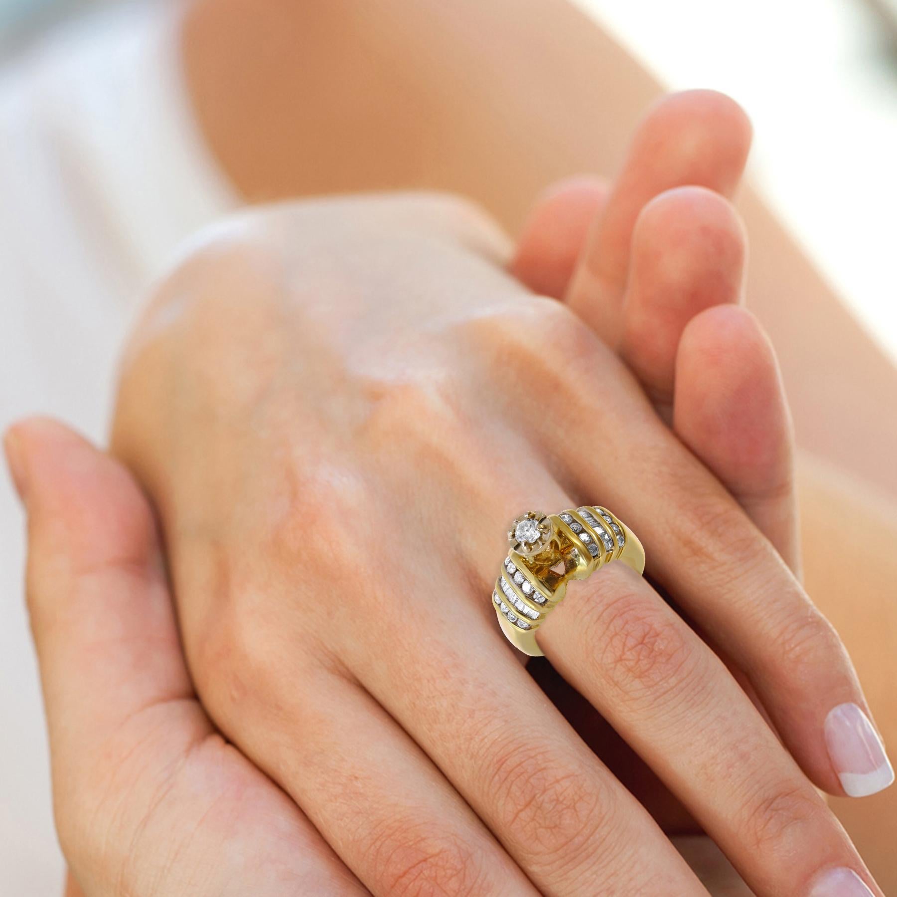 Women's or Men's 14 Karat Diamond Engagement Ladies Ring
