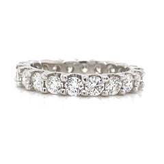 14k Diamond Eternity Band White Gold