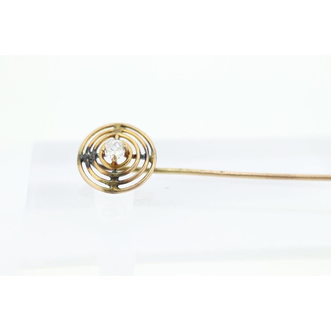14k diamond filigree Victorian Lingerie bar brooch or stick pin In Good Condition For Sale In Port Charlotte, FL