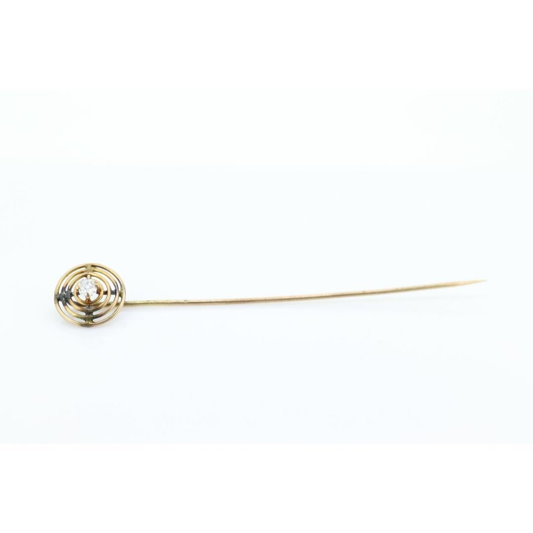 14k diamond filigree Victorian Lingerie bar brooch or stick pin For Sale 2