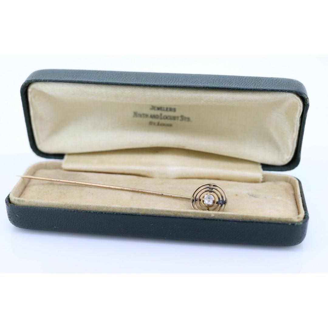 14k diamond filigree Victorian Lingerie bar brooch or stick pin For Sale 3