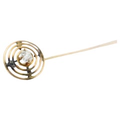 14k Diamant filigrane viktorianische Dessous-Bar-Brosche oder Anstecknadel
