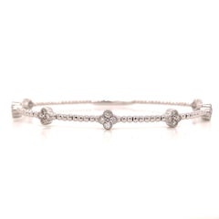 14K Diamond Flexible Bangle White Gold