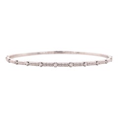 14K Diamond Flexible Bangle White Gold
