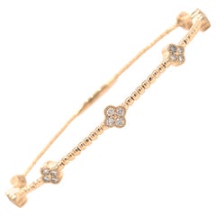14K Diamond Flexible Bangle Yellow Gold