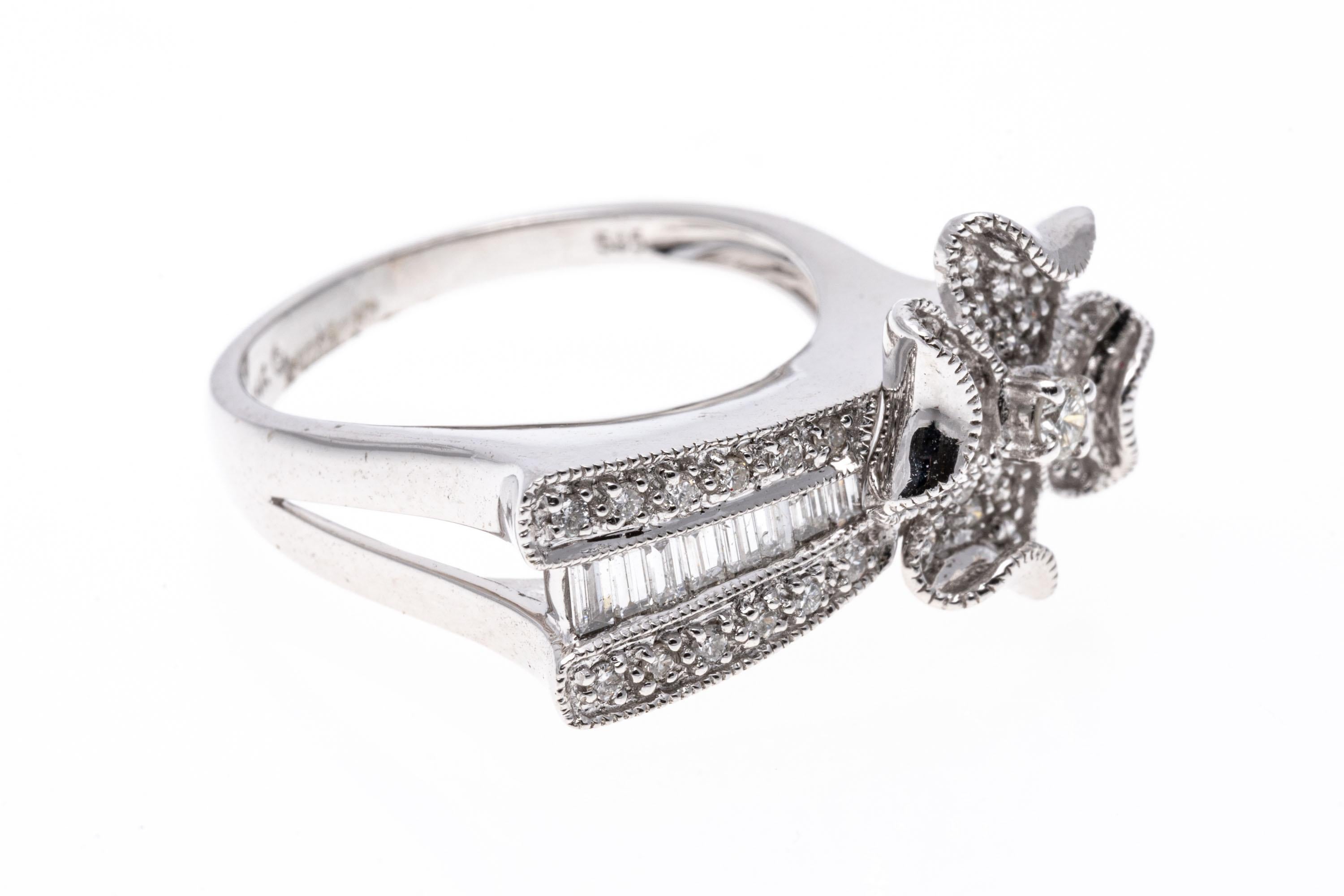 pave diamond flower ring