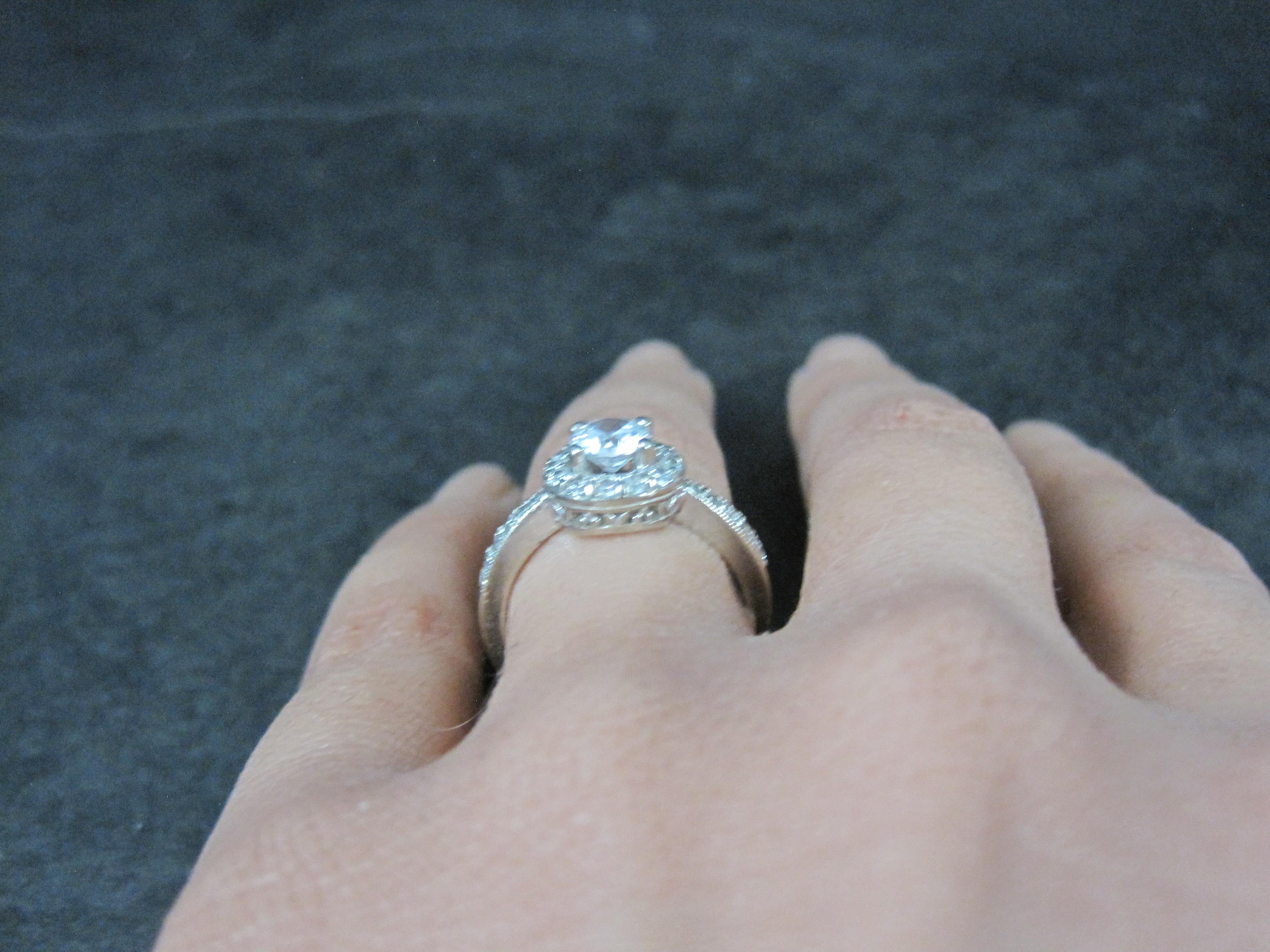 14K Diamond Halo Engagement Ring Size 5.5 Finelli For Sale 5