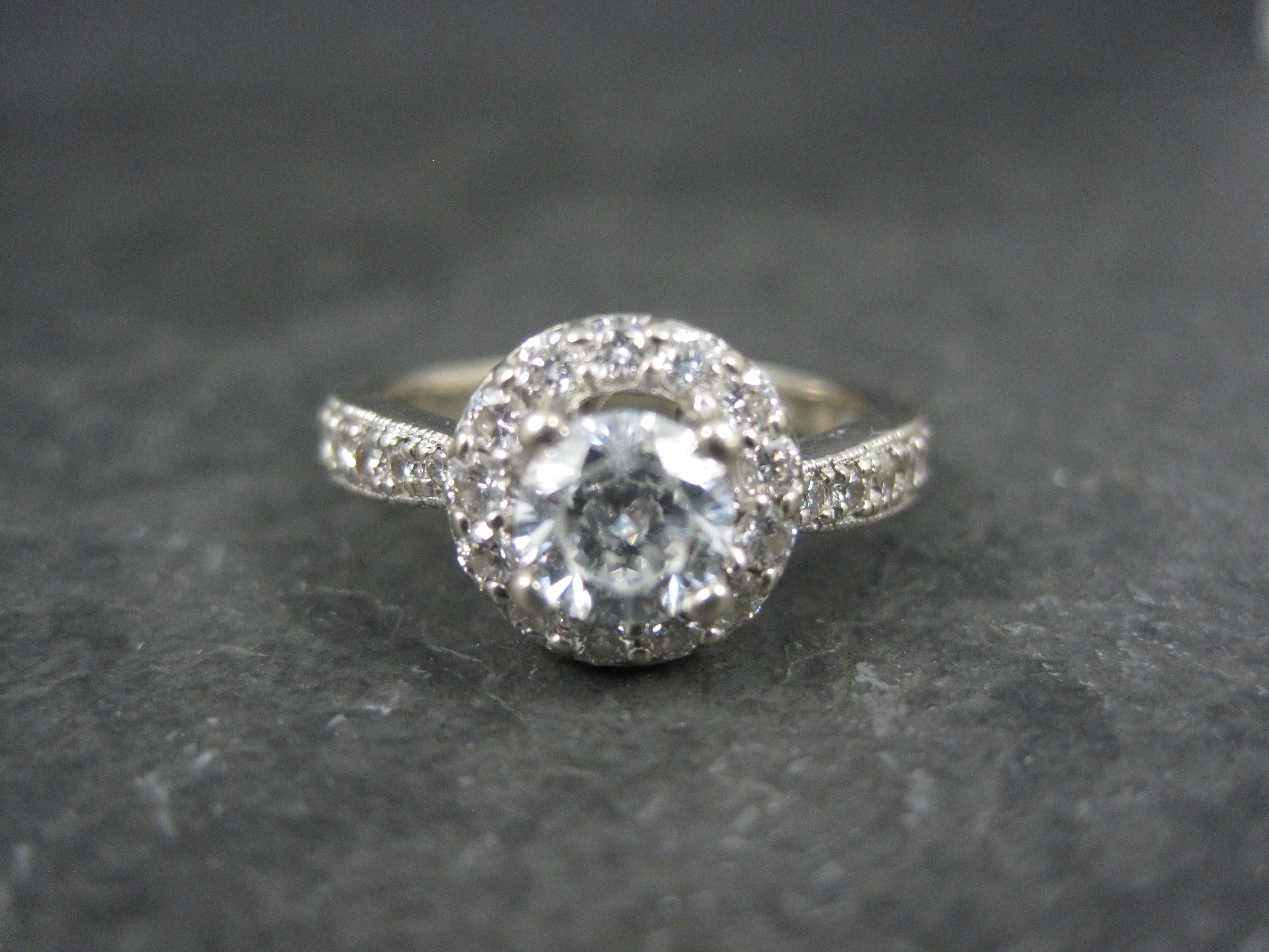 14K Diamond Halo Engagement Ring Size 5.5 Finelli For Sale 8