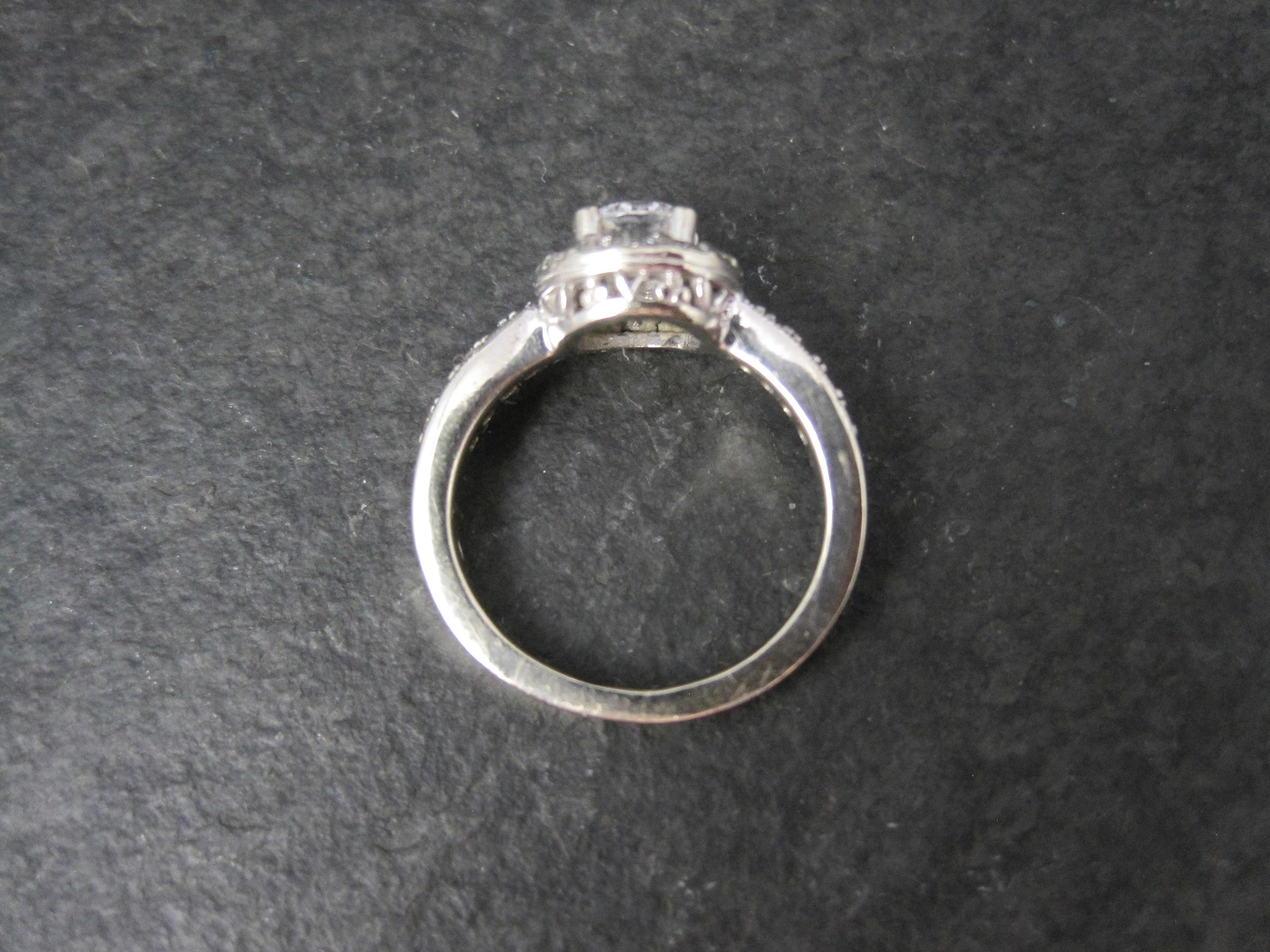 14K Diamond Halo Engagement Ring Size 5.5 Finelli In Good Condition For Sale In Webster, SD