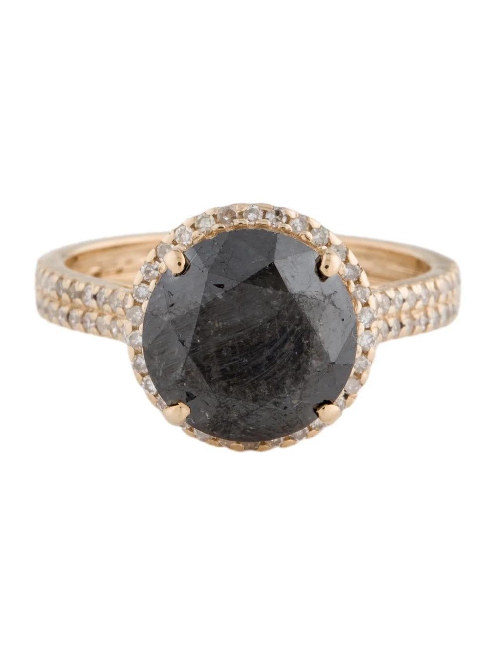 Round Cut 14K Diamond Halo Ring 4.38ctw - Size 6.75 - Fine Jewelry, Statement Piece
