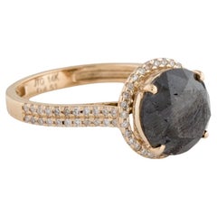 14K Diamond Halo Ring 4.38ctw - Size 6.75 - Fine Jewelry, Statement Piece