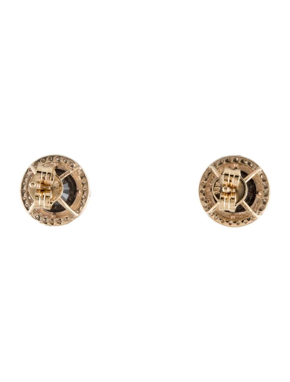 14K Diamond Halo Stud Earrings - Fine Jewelry, Stunning Jewelry Piece, Elegant In New Condition For Sale In Holtsville, NY