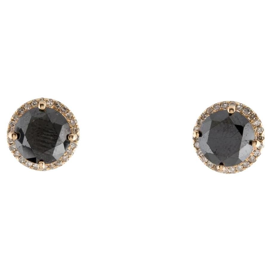 14K Diamond Halo Stud Earrings - Fine Jewelry, Stunning Jewelry Piece, Elegant For Sale