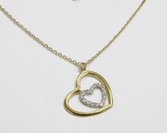 14k Gold Diamond Heart Necklace Bridal Necklace Valentine Jewelry