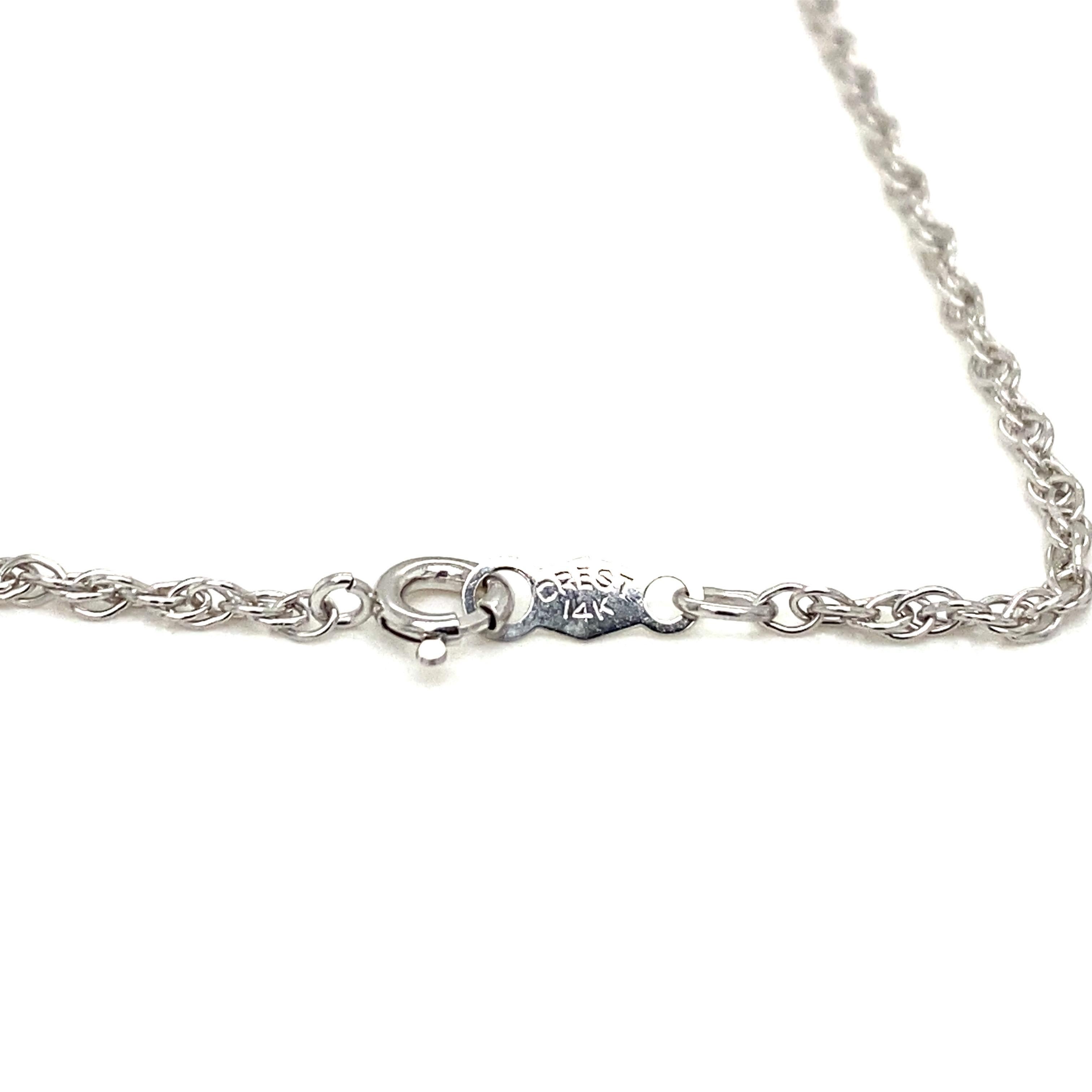 14k Diamond Heart Shape Pendant Necklace Pin White Gold For Sale 1