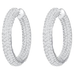 14K Diamond Hoop Earring Set