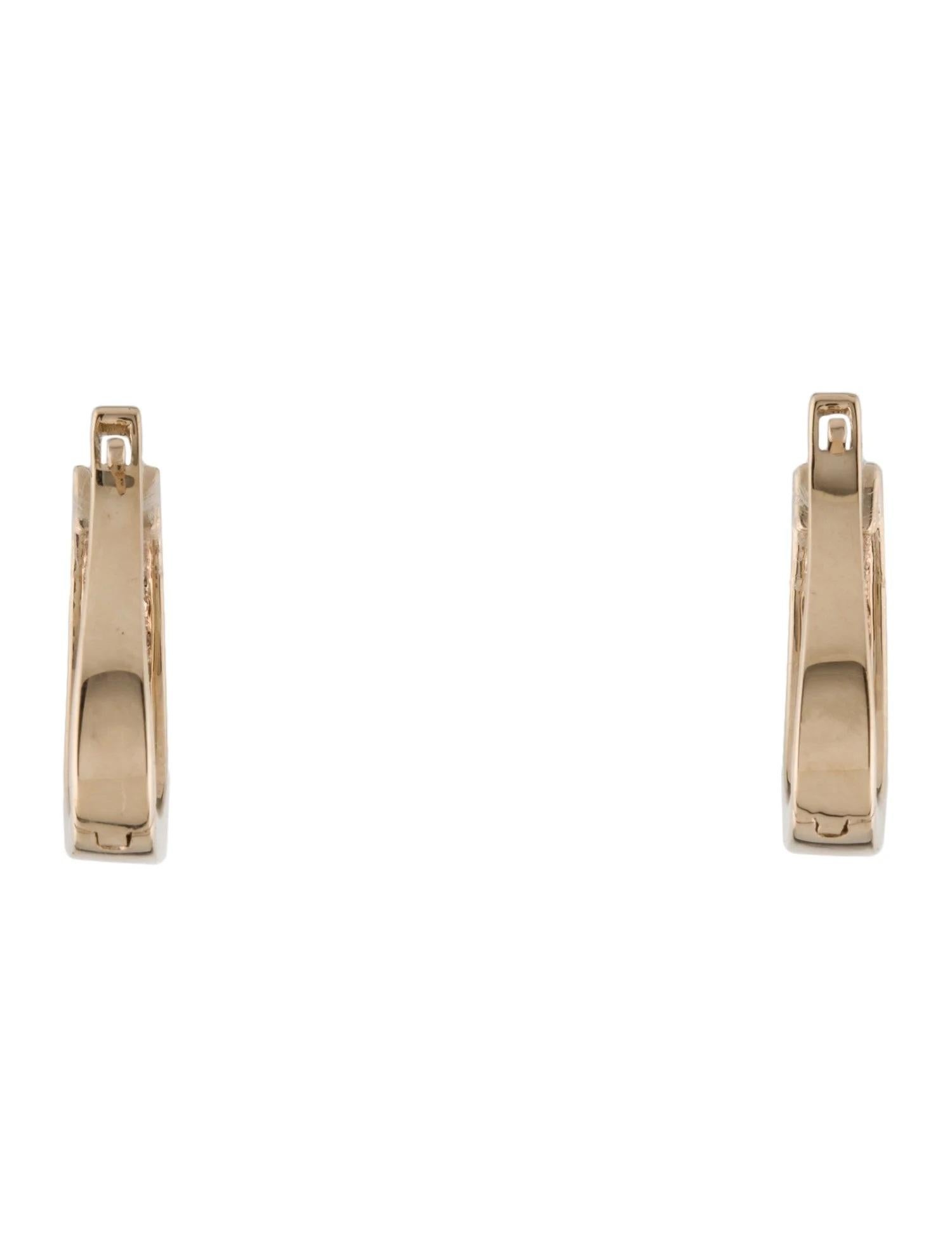 Artist 14K Diamond Hoop Earrings - Classic Yellow Gold, 0.27 Carat Single Cut Diamonds For Sale