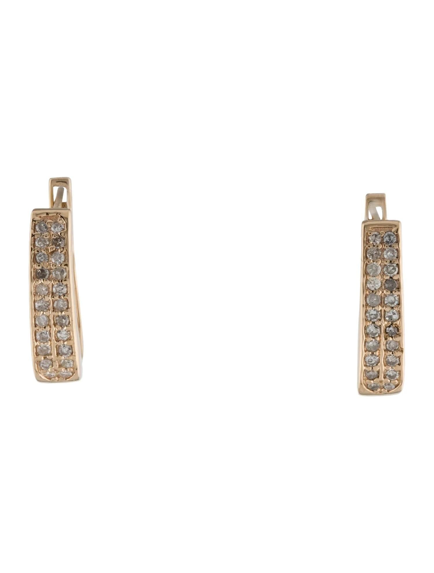 14K Diamond Hoop Earrings - Classic Yellow Gold, 0.27 Carat Single Cut Diamonds In New Condition For Sale In Holtsville, NY