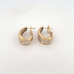 14K Diamond Hoop Earrings