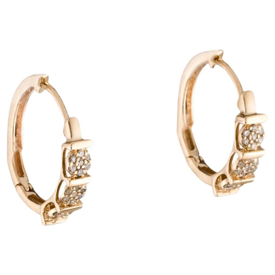 14K Diamond Hoop Earrings - Stunning & Elegant Statement Jewelry, Luxury Piece For Sale