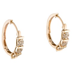 Boucles d'oreilles créoles en diamant 14 carats, bijou fantaisie étonnant et élégant, pièce de luxe