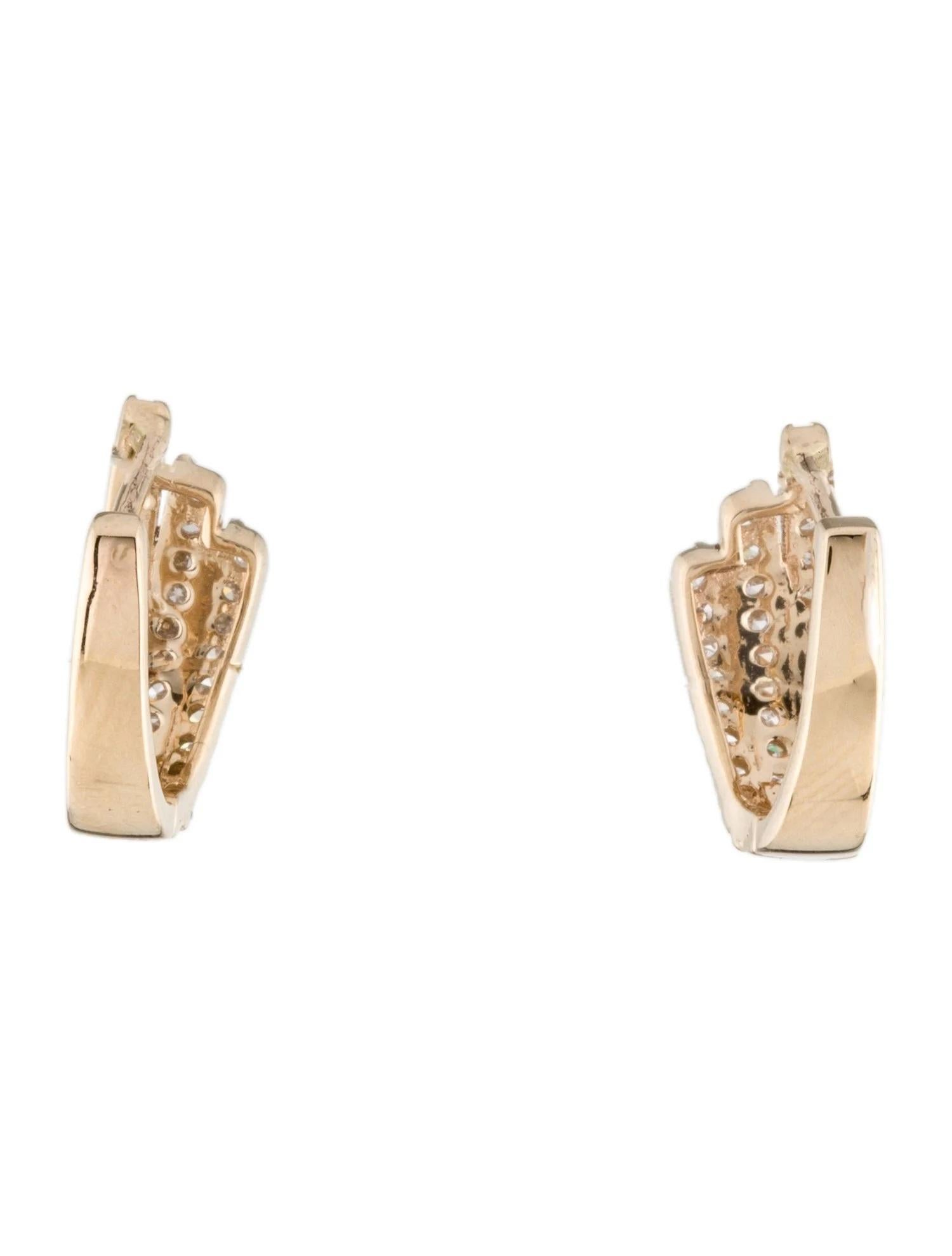 Artist 14K Diamond Huggie Earrings - 0.29 Carat Round Brilliant Diamonds For Sale