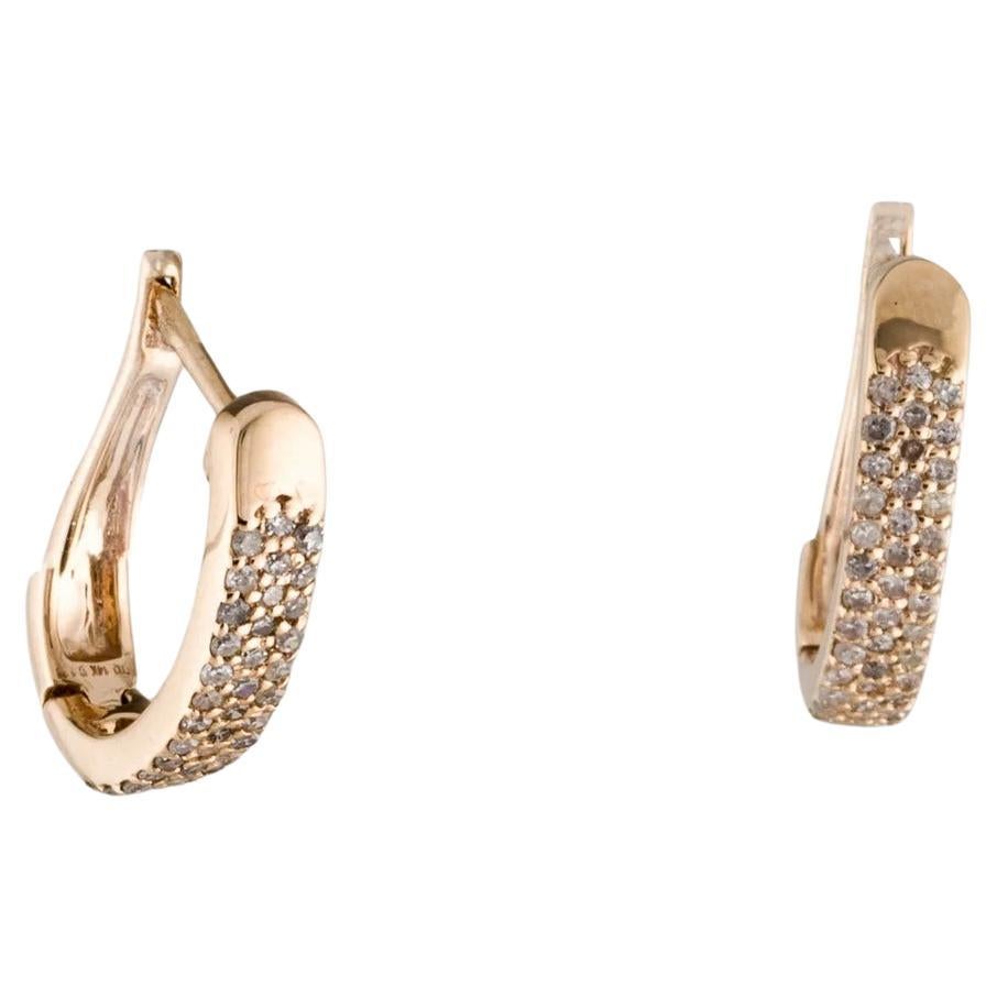 14K Diamond Huggie Earrings - Timeless Elegance, Statement Jewelry Piece