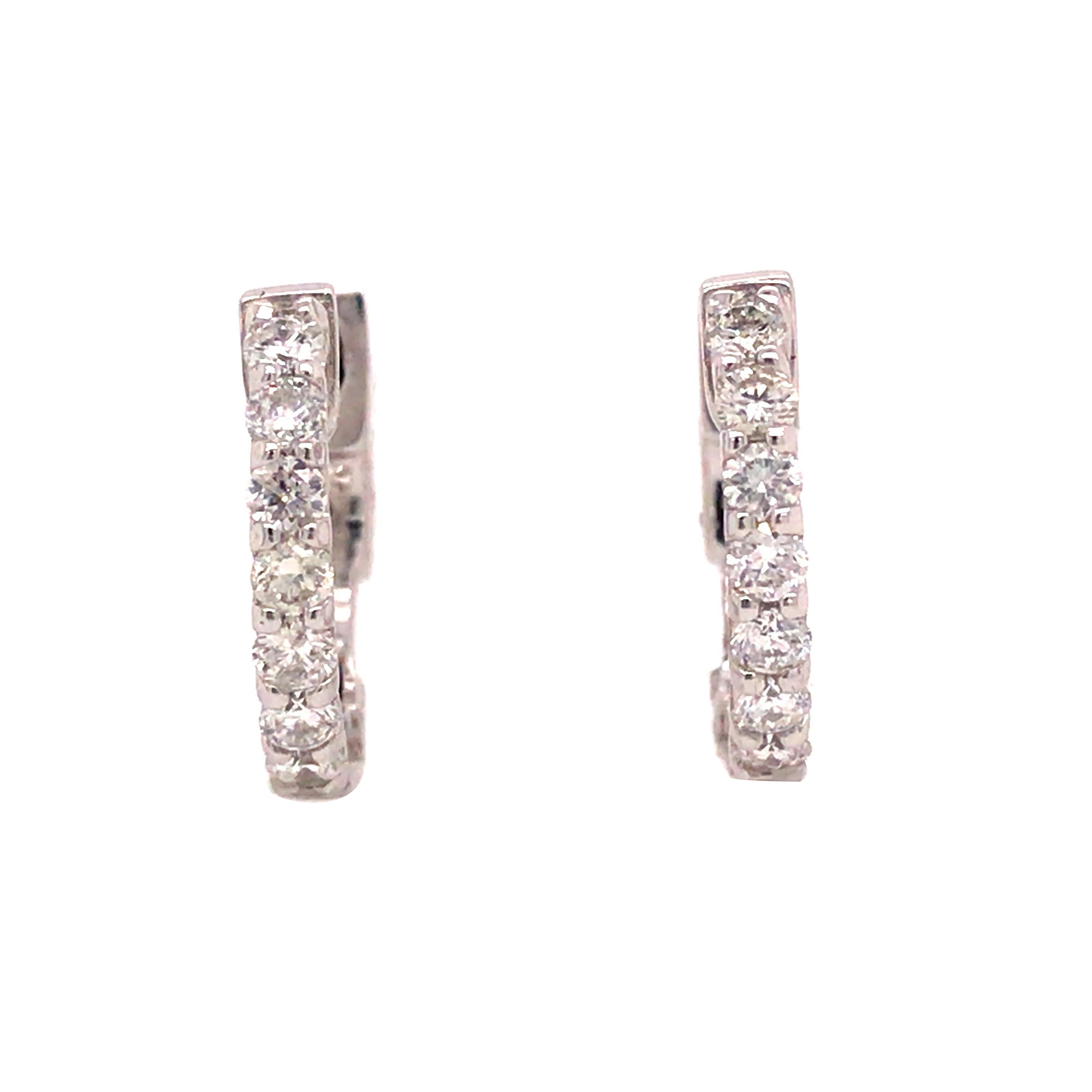 Pendientes Abrazo de Diamante 14K Oro Blanco