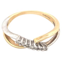 14K Diamond Infinity Ring In Two Tone