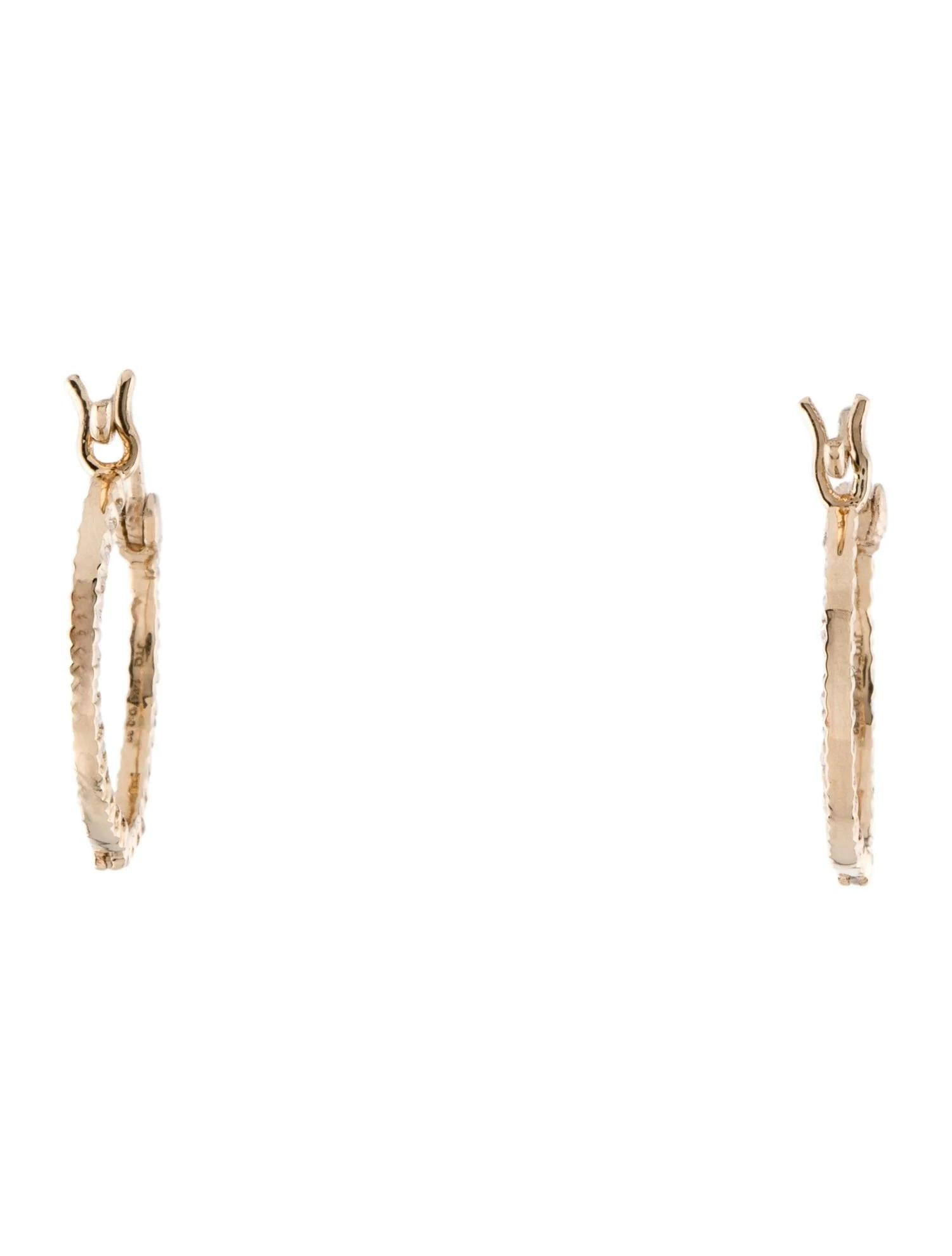 Artist 14K Diamond Inside-Out Hoop Earrings - Single Cut Diamonds, Near Colorless, 0.28 For Sale
