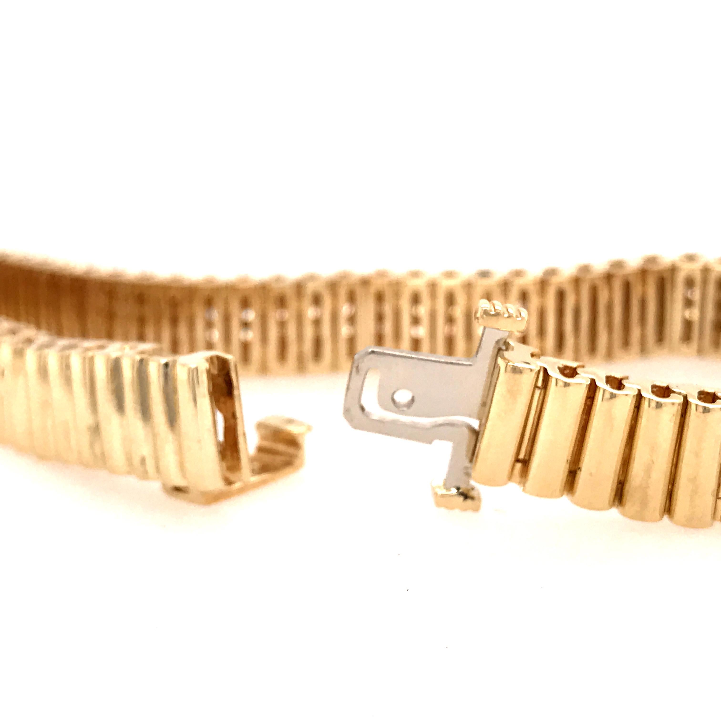Women's 14 Karat Diamond Line Bracelet Yellow Gold