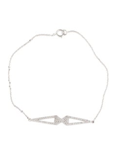 14K Diamond Link Bracelet Rhodium-Plated 14K White Gold