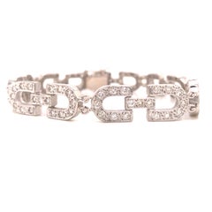 Pulsera de eslabones de oro blanco con diamantes de 14 quilates