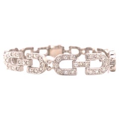 14K Diamond Link Bracelet White Gold