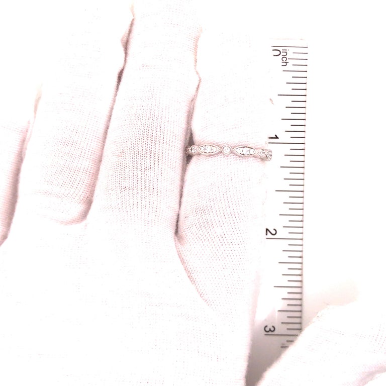 14K Diamond Marquise and Round Shape Band White Gold For Sale at 1stDibs