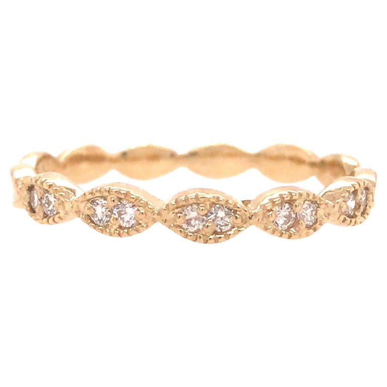 14K Diamond Marquise Shape Cluster Band Yellow Gold at 1stDibs