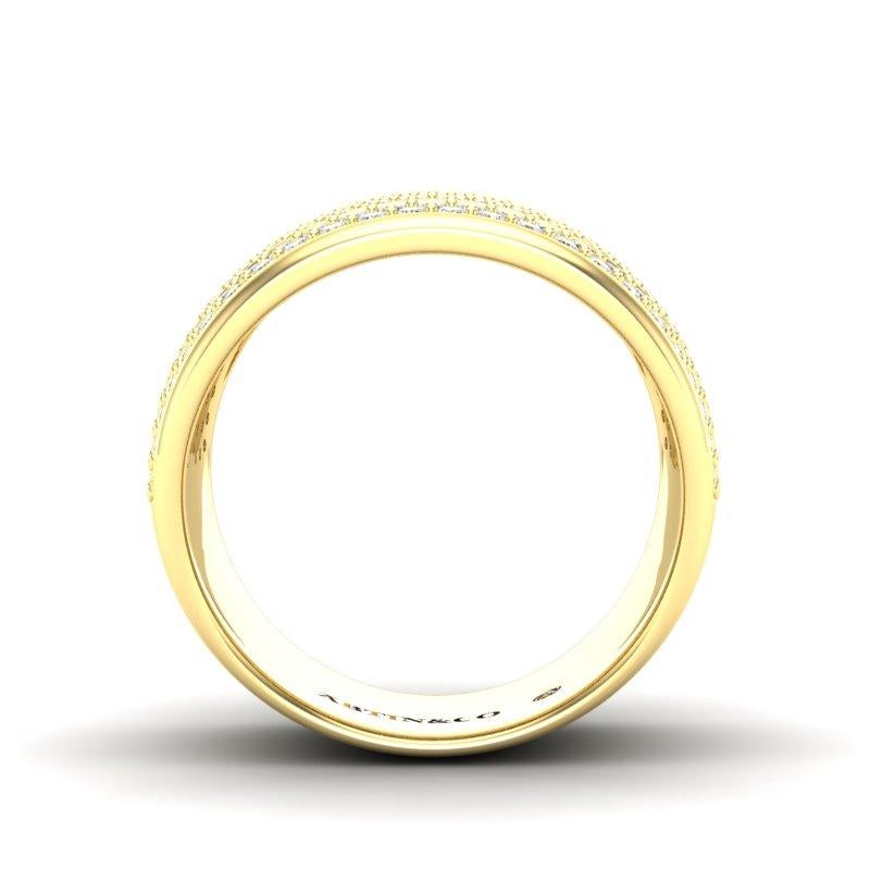 Women's 14K Diamond Multi-Row Dome Ring For Sale