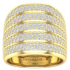 14K Diamant Multi-Row Dome Ring