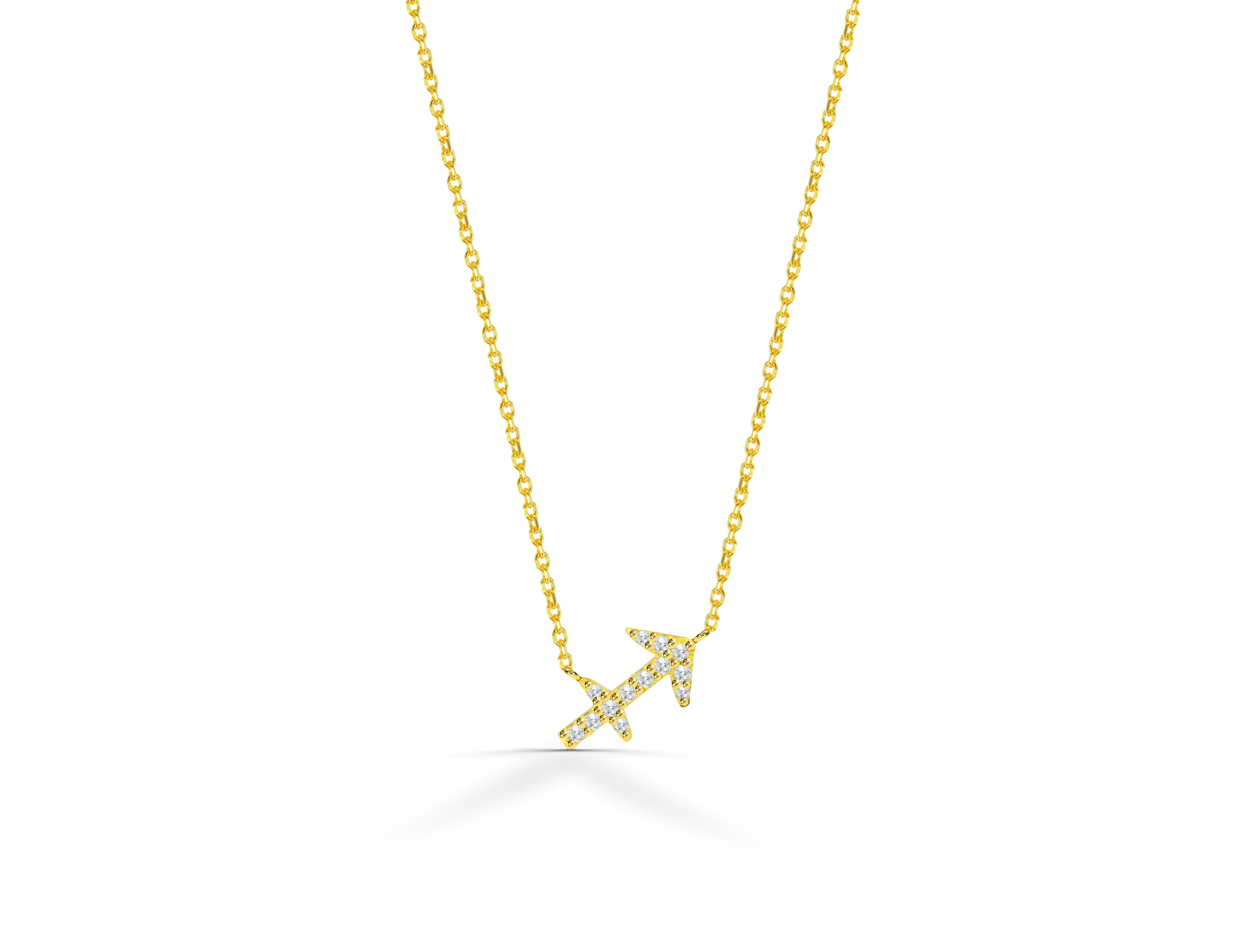 Diamond Necklace Sagittarius Zodiac Sign Gold Zodiac Birth Sign Necklace Gift for Sagittarius, Zodiac Jewelry Star Sign Diamond Pendant

Beautiful and Sparkly Diamond Sagittarius Necklace in 14k gold. Perfect for gifting your loved ones. This piece