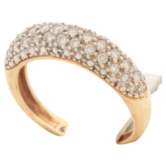 14k Diamant PAVE Bombe-Ring 14k Gelbgold Diamant Bombe Pave verzierter Ring