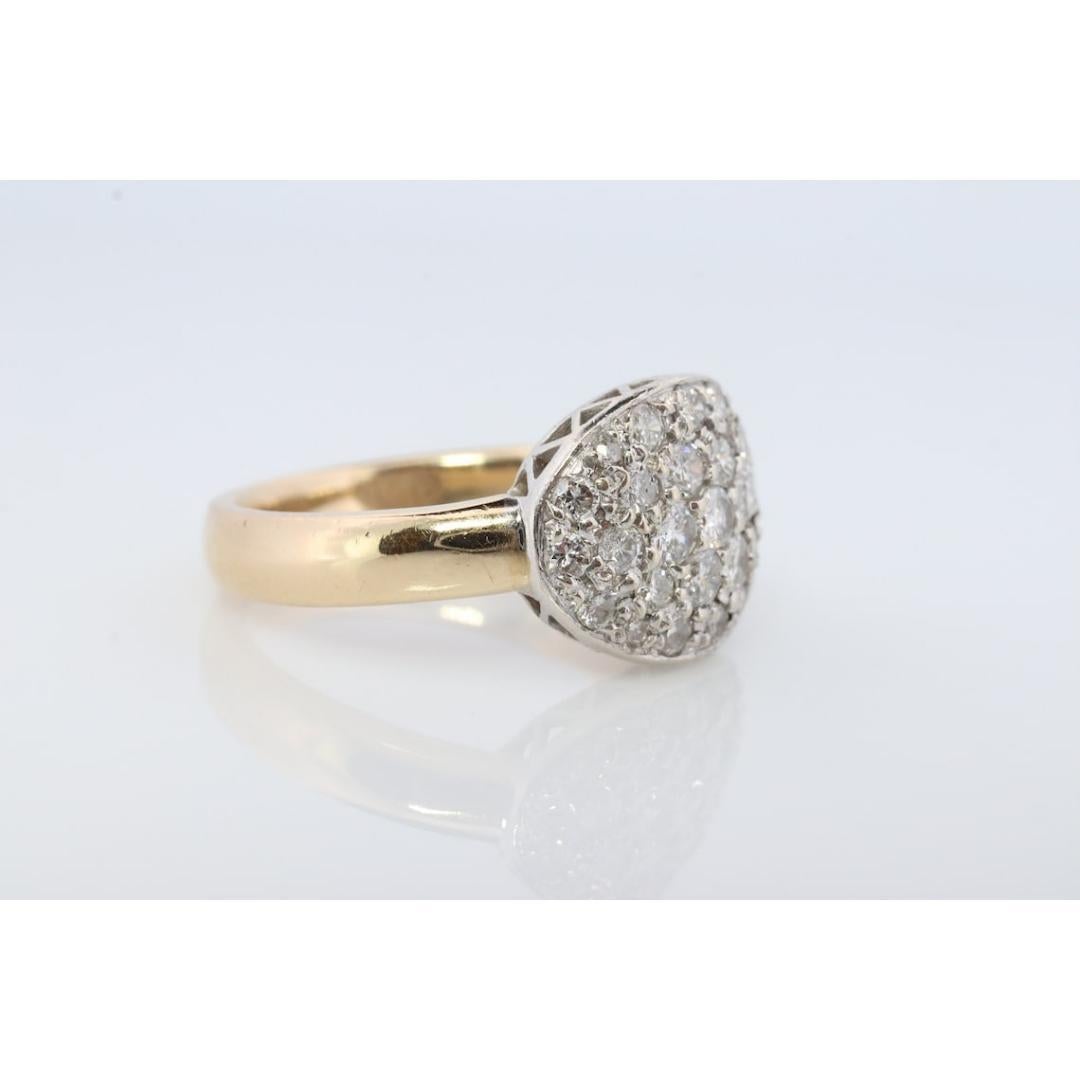 14k Diamant-Ring mit Pavé-Verzierung. Diamond Dome Bombe Cluster Band. Diamantring. im Zustand „Gut“ in Port Charlotte, FL