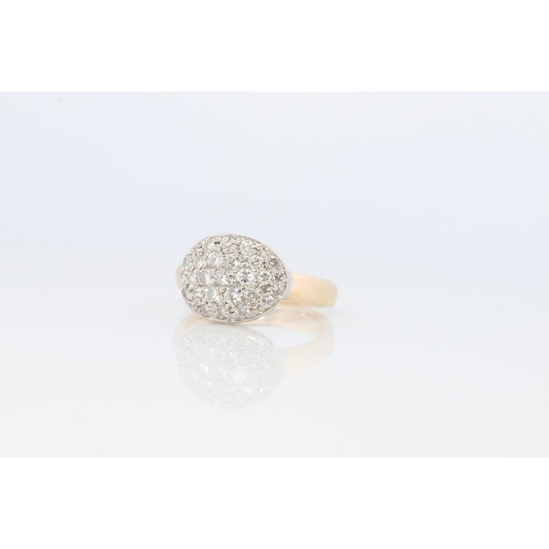 14k Diamant-Ring mit Pavé-Verzierung. Diamond Dome Bombe Cluster Band. Diamantring. 3