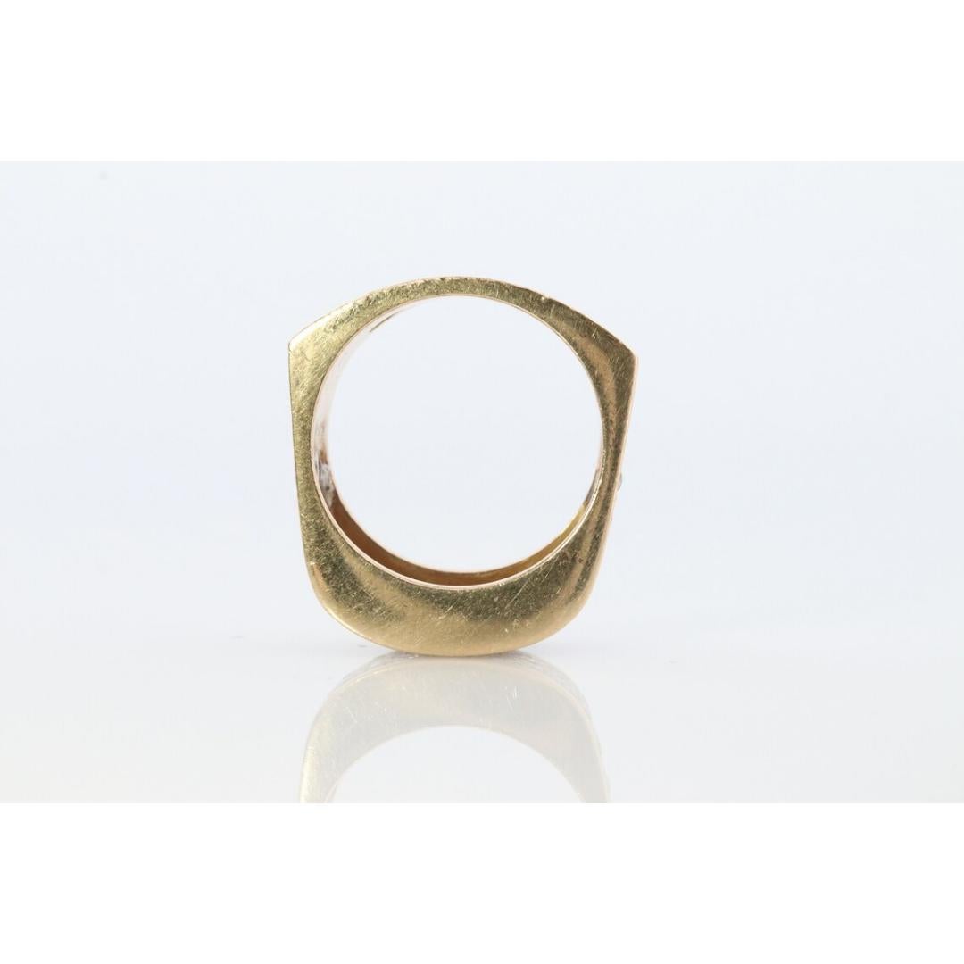 Women's 14k Diamond Pave Encrusted Band. Heavy Wide diamond 3 row pave ring. Euro Shank For Sale