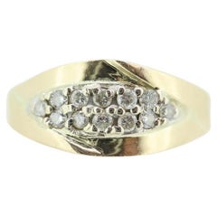 Bandeau incrusté de diamants 14k. Femmes ou hommes Bracelet Dome Bombe Cluster à diamants