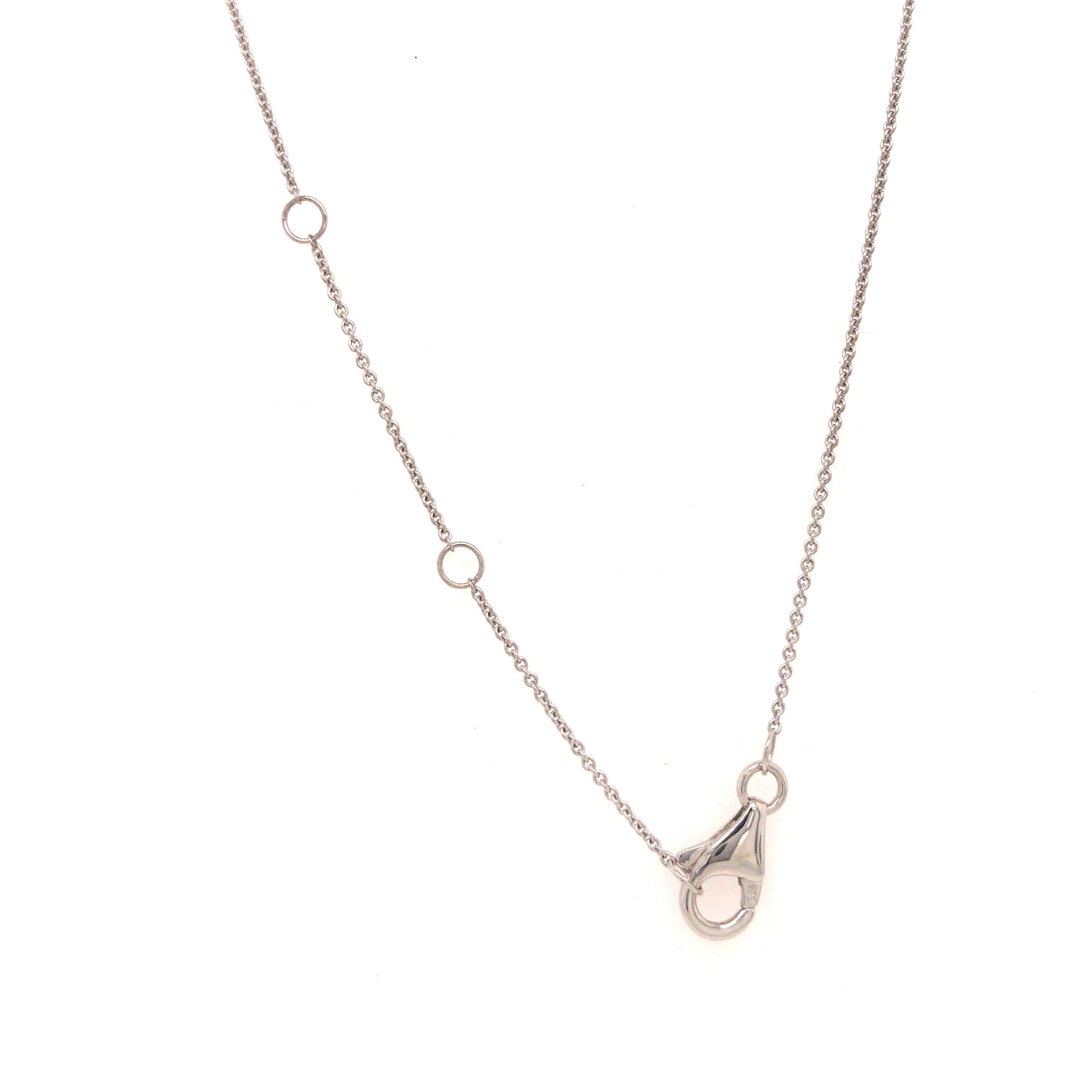 14K Diamond Pave Heart Necklace White Gold 1