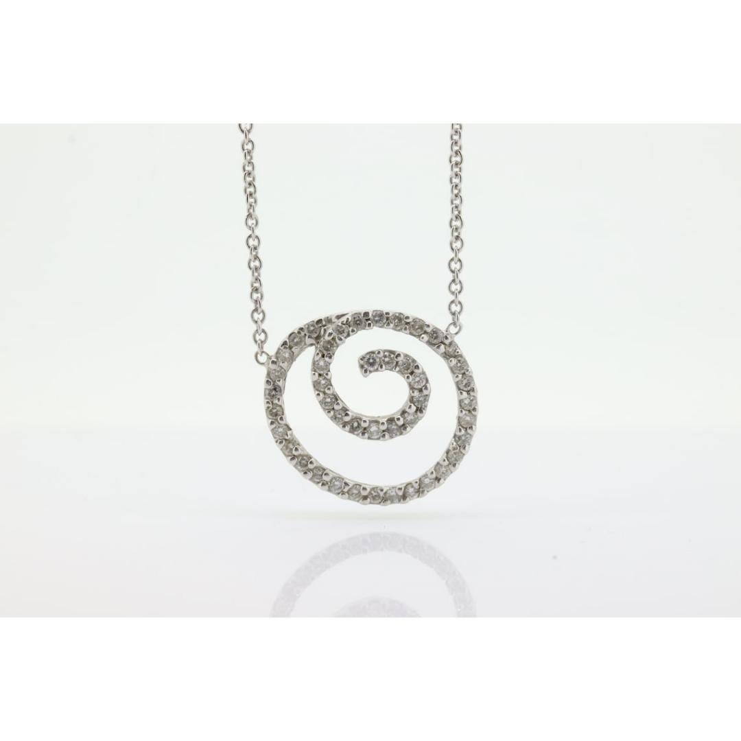 Pendentif pavé de diamants 14K. En spirale, cercle ouvert, cercle d'éternité pavé Bon état - En vente à Port Charlotte, FL