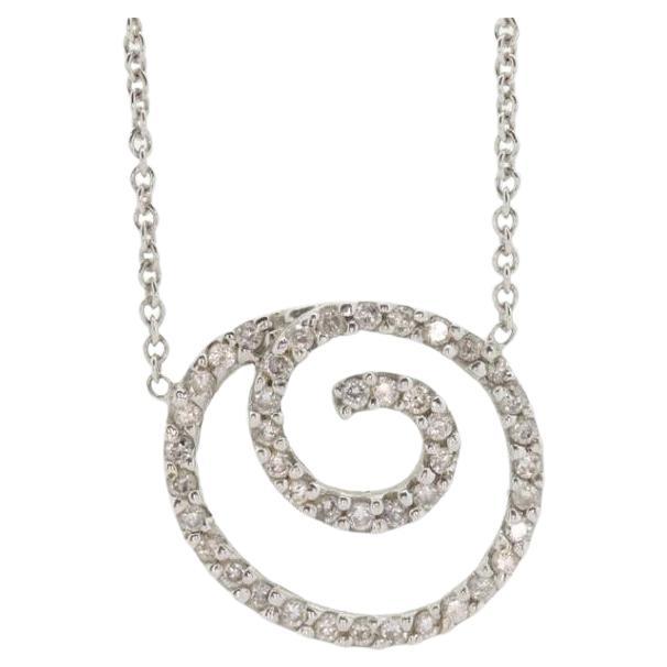 14K Diamond Pave Pendant. Spiral, Open Circle, Eternity Circle of Life Pave