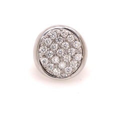 14K Diamond Pave Signet Ring White Gold